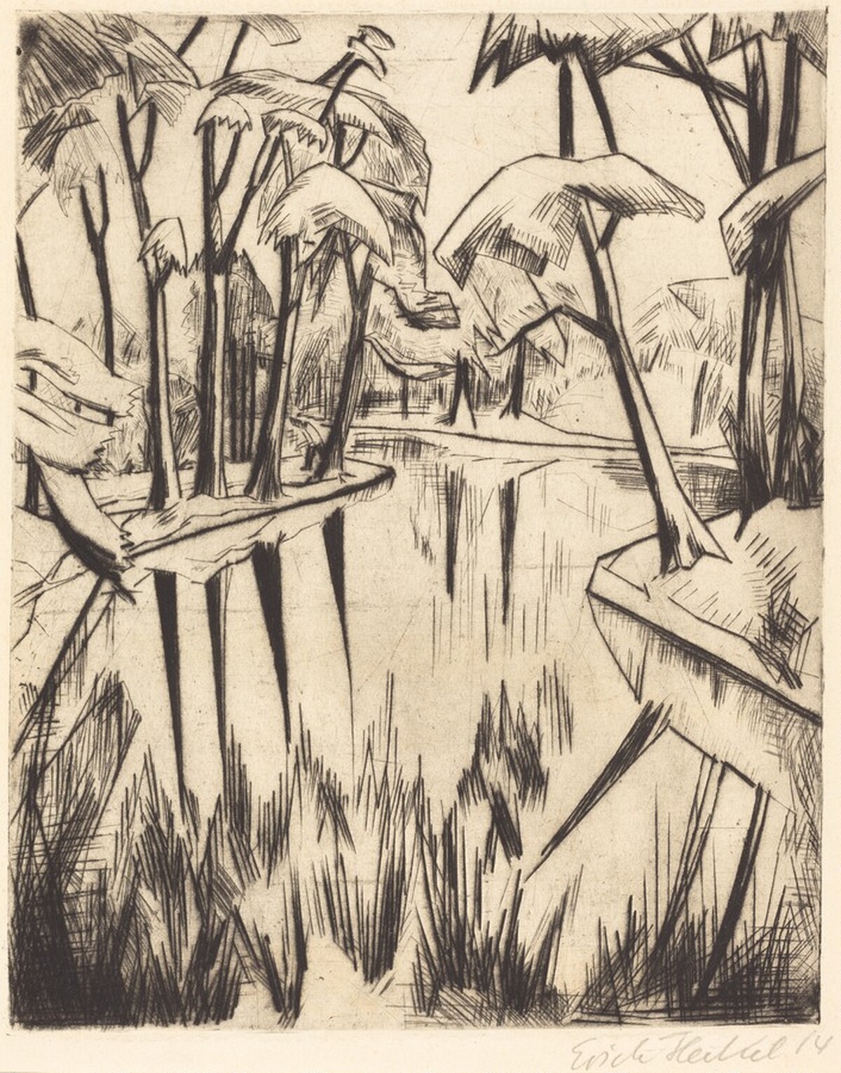 Lake in the Park by Erich Heckel