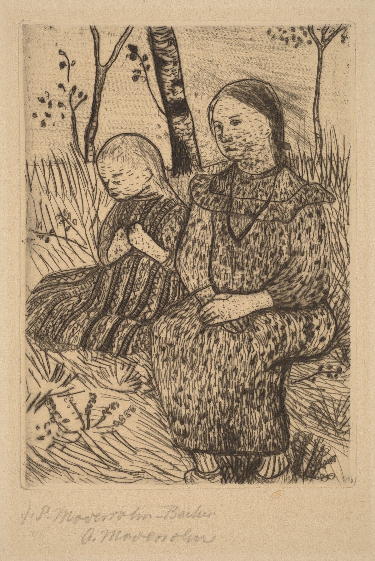 Two Peasant Girls by Paula Modersohn-Becker