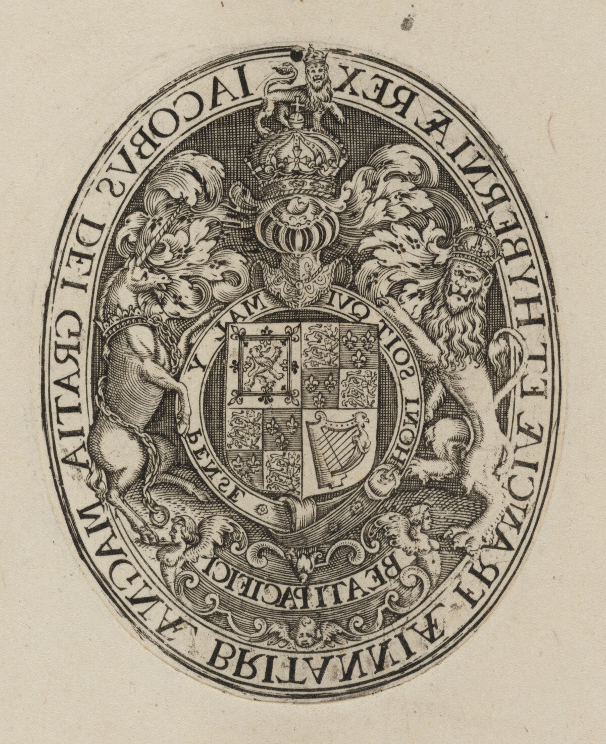 Shield of James I [bottom half] by Simon de Passe