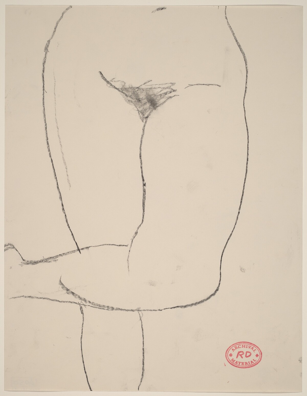 Untitled [torso of a nude with her legs crossed] by Richard Diebenkorn