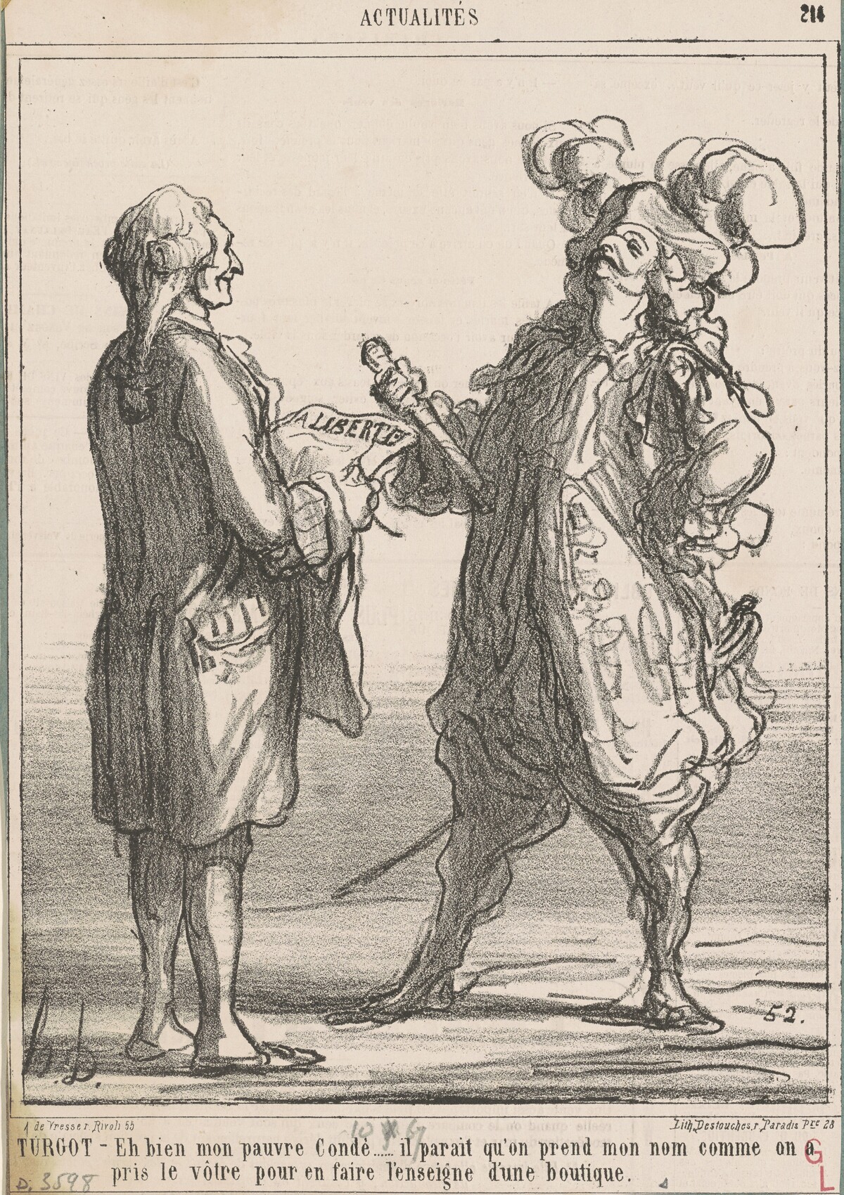 Turgot -- Eh bien mon pauvre condé ... by Honoré Daumier