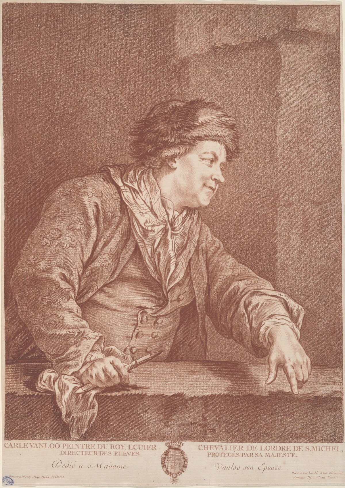 Carle Van Loo by Gilles Demarteau, the Elder, after Carle Van Loo