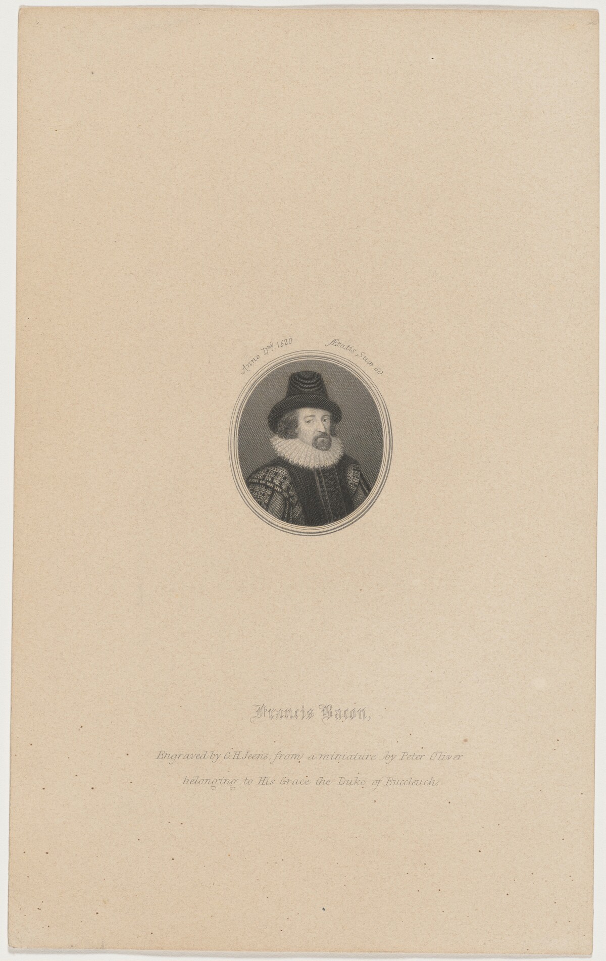 Francis Bacon by Charles Henry Jeens after Peter Oliver