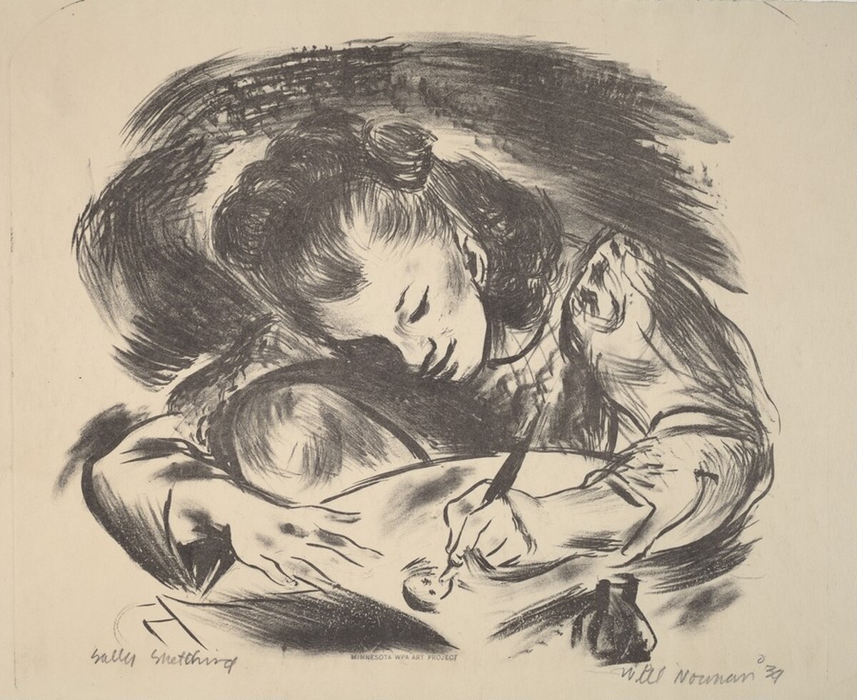 Sally Sketching by William Norman