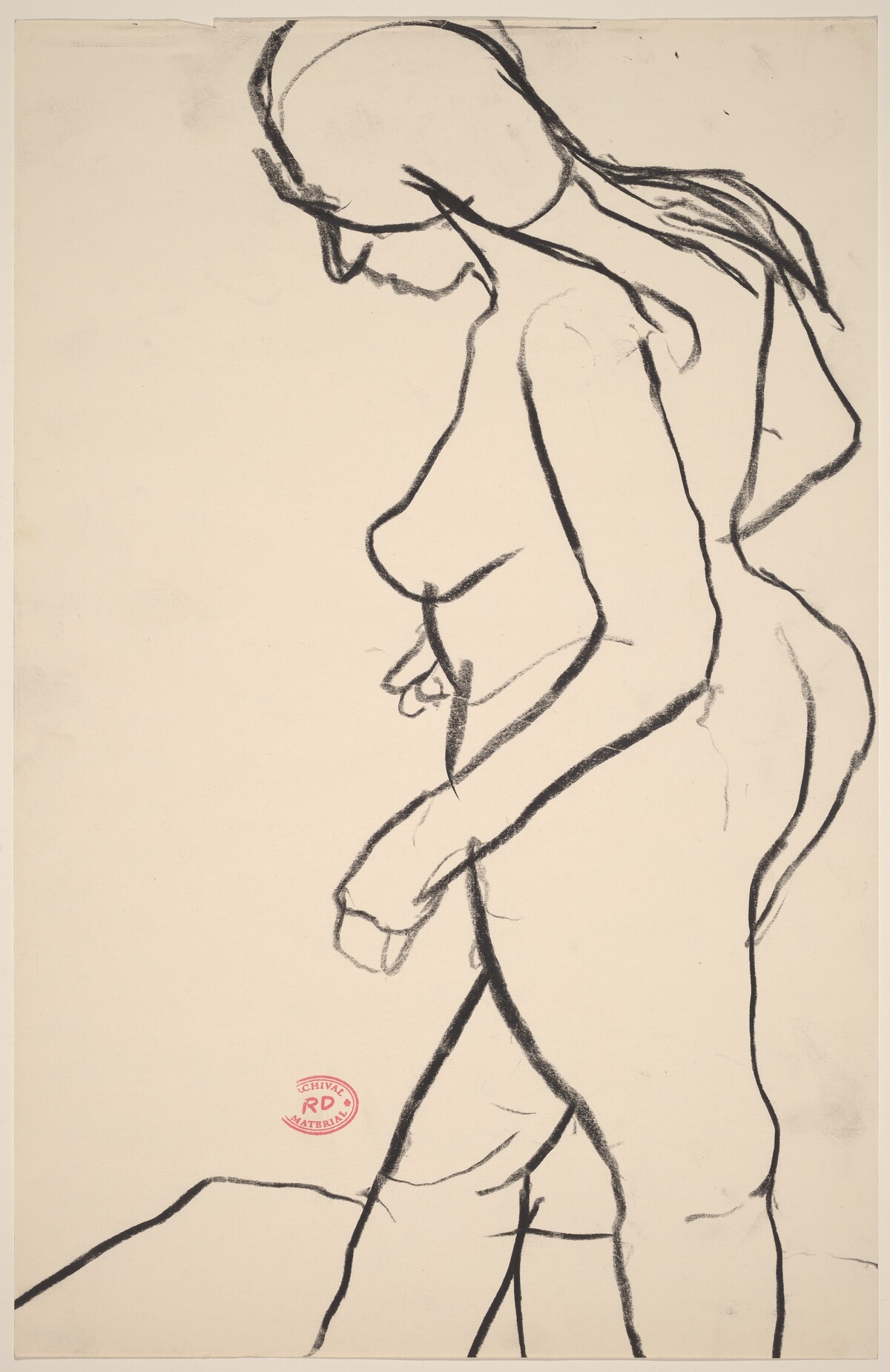 Untitled [side view of female nude looking down] by Richard Diebenkorn