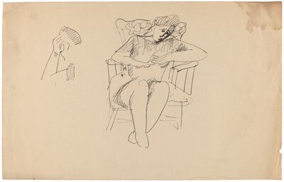 Woman Sitting in Chair with Hands Clasped in Front