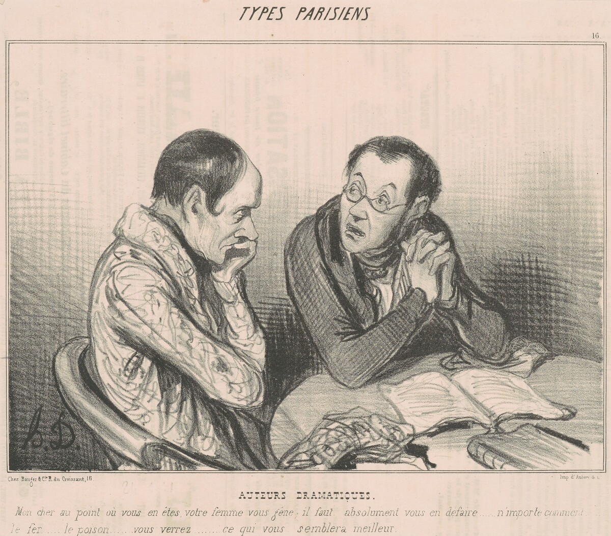 Auteurs dramatiques by Honoré Daumier