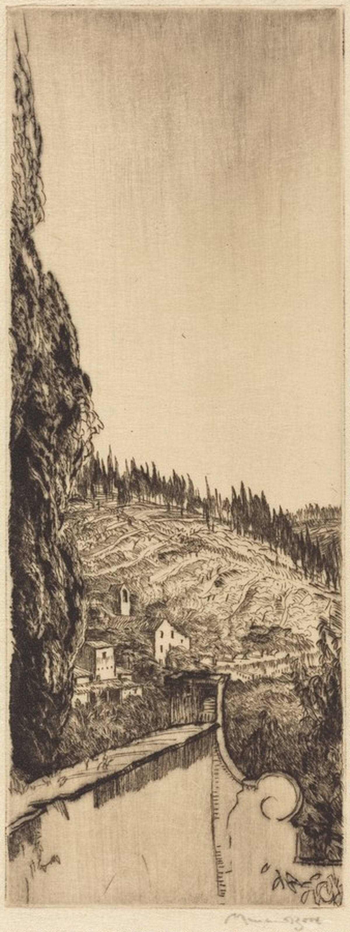Biasutti's Farm, Querceto by Sir Muirhead Bone