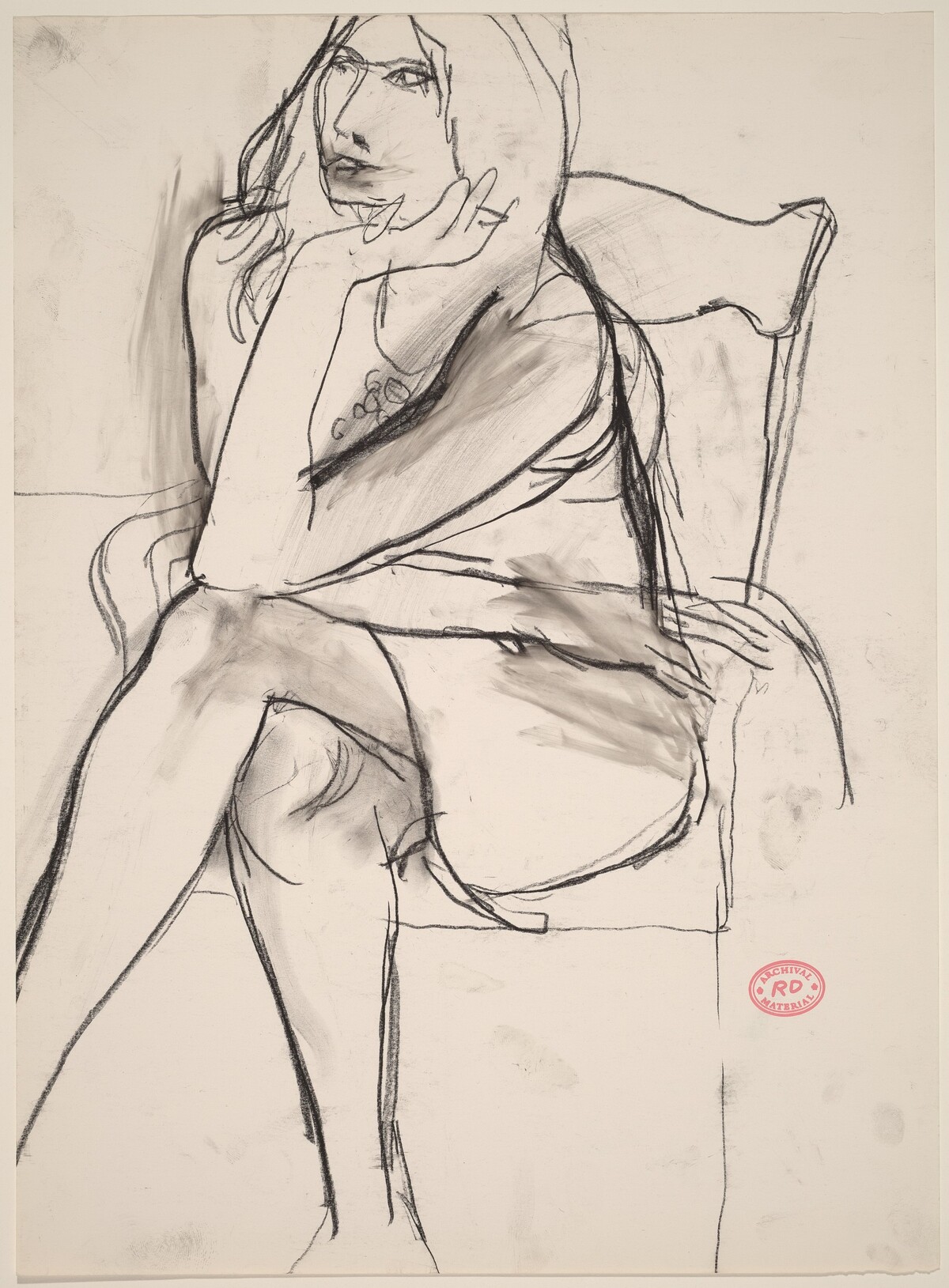 Untitled [seated woman crossing her legs] by Richard Diebenkorn