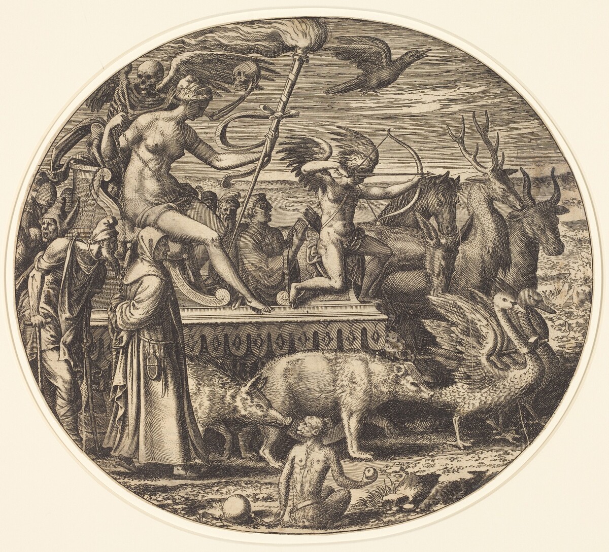 Lust by Léon Davent after Luca Penni