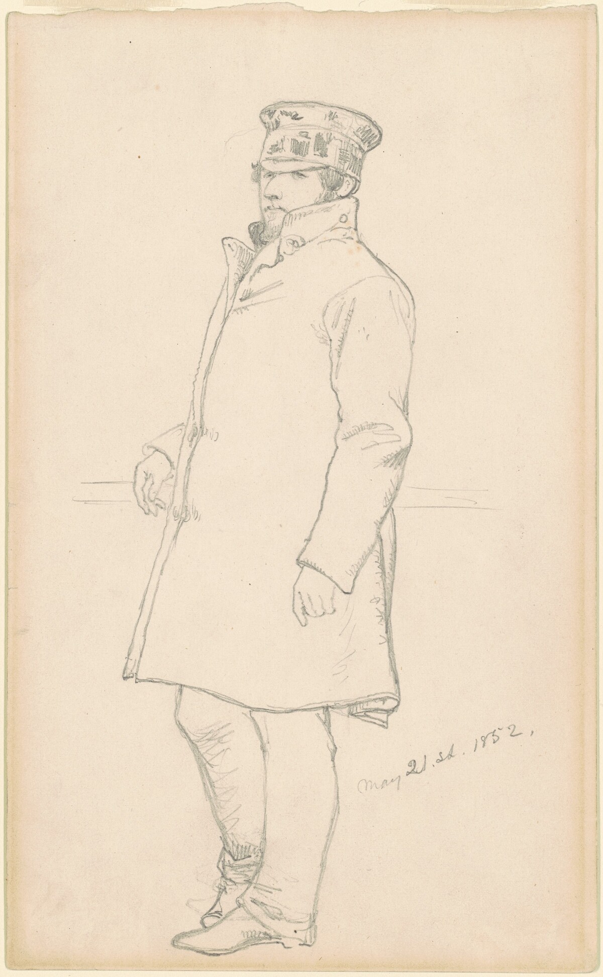 Man in Cap and Coat by Emanuel Gottlieb Leutze
