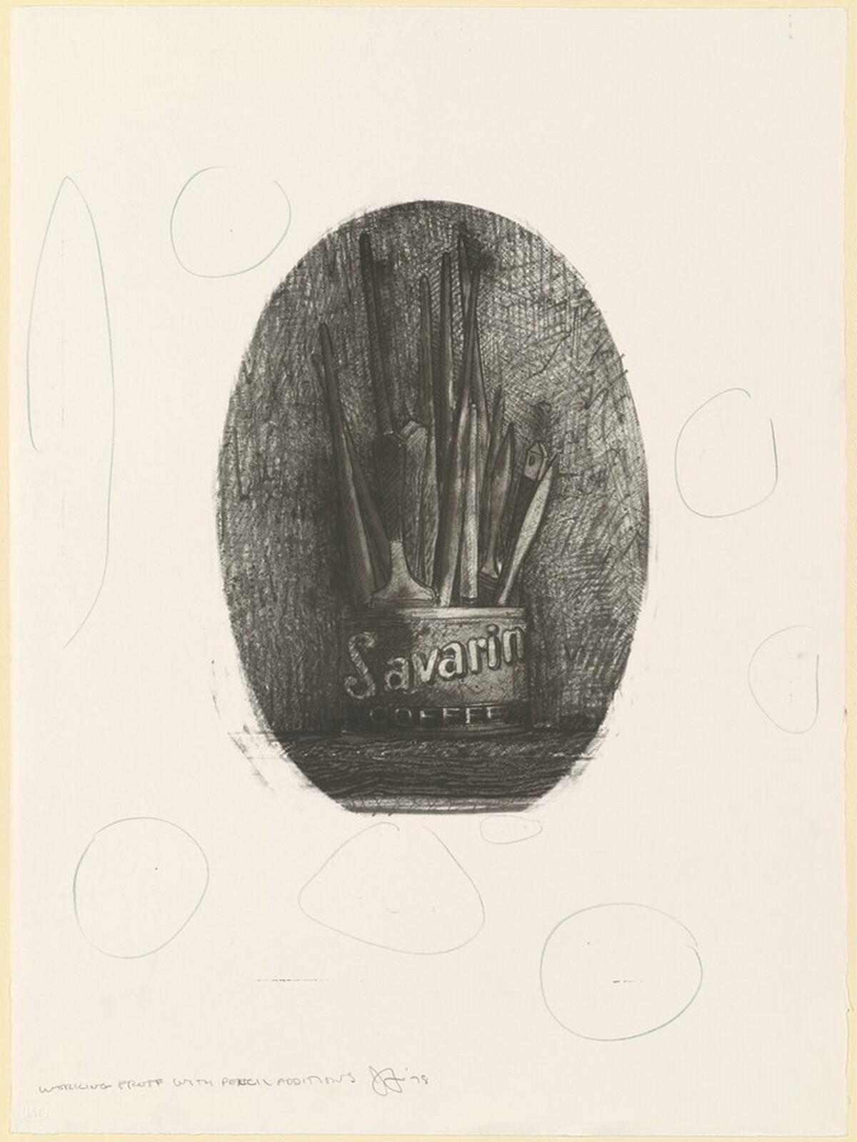 Savarin 4 (Oval) [working proof] by Jasper Johns