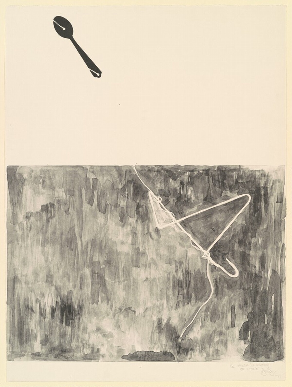 Coathanger and Spoon [proof] by Jasper Johns