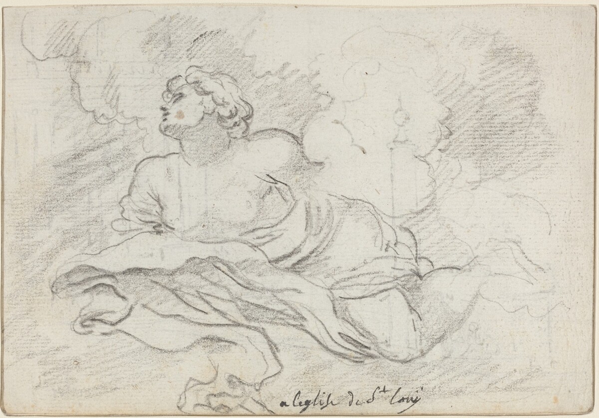 Angel from the Assumption [recto] by Augustin Pajou after Charles Mellin