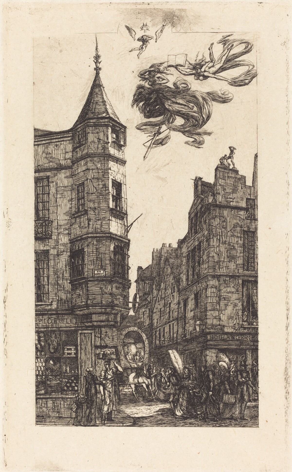 Tourelle, Rue de l'École de Médecine, 22, Paris (House with a Turret, No. 22, Street of the School of Medecine, Paris) by Charles Meryon