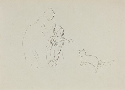 a) Nurse and Child (recto); b) Man on Horseback (verso)