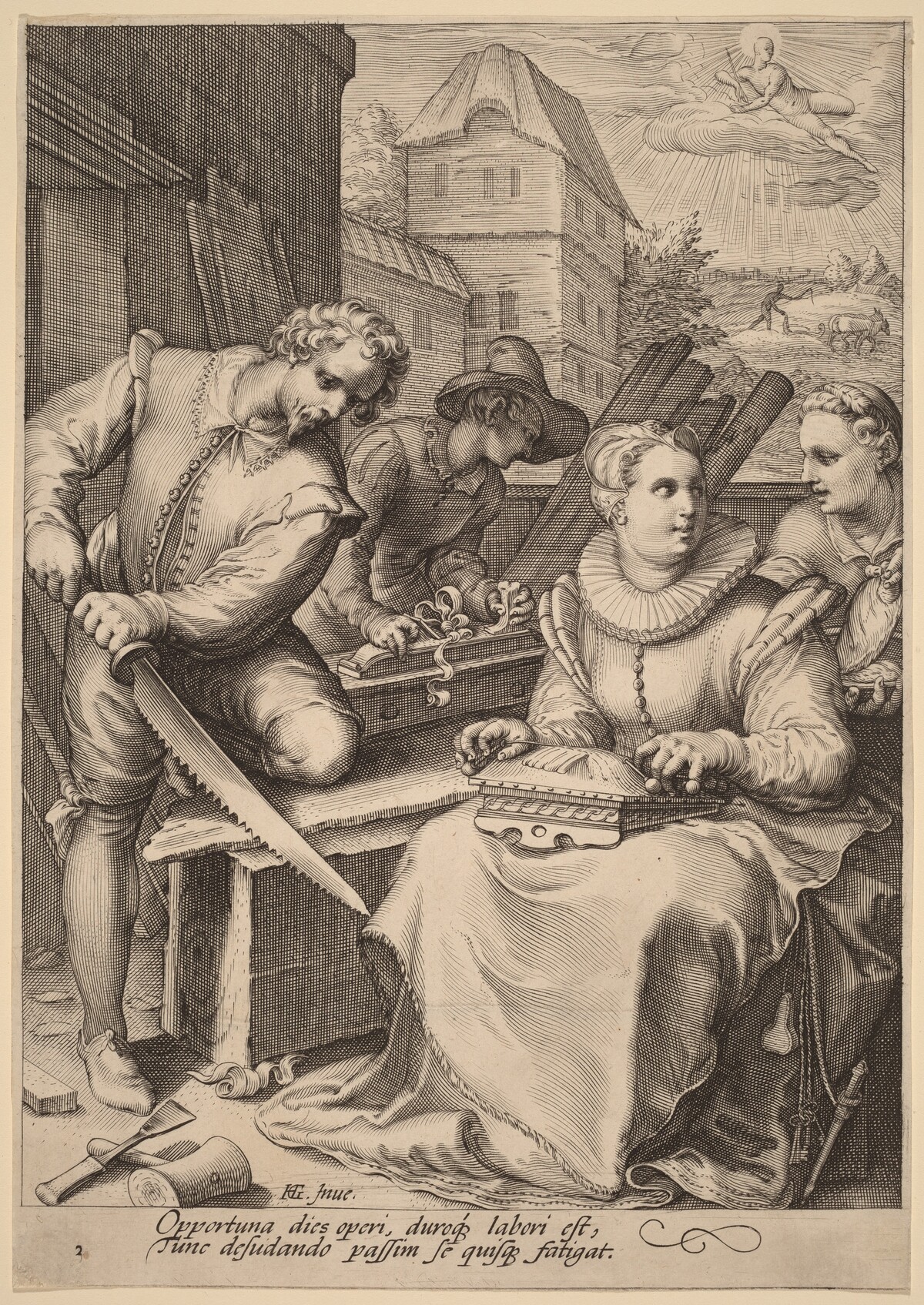 Midday by Jan Pietersz Saenredam, after Hendrik Goltzius