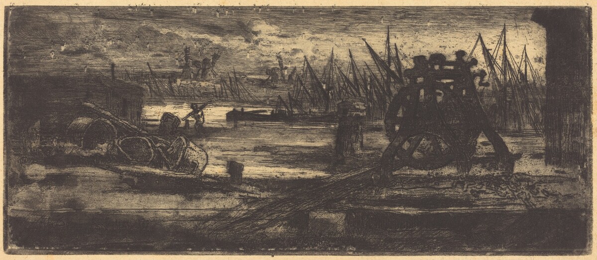 Un Vieux Chantier à Rochester (The Old Dock-yard at Rochester) by Félix-Hilaire Buhot