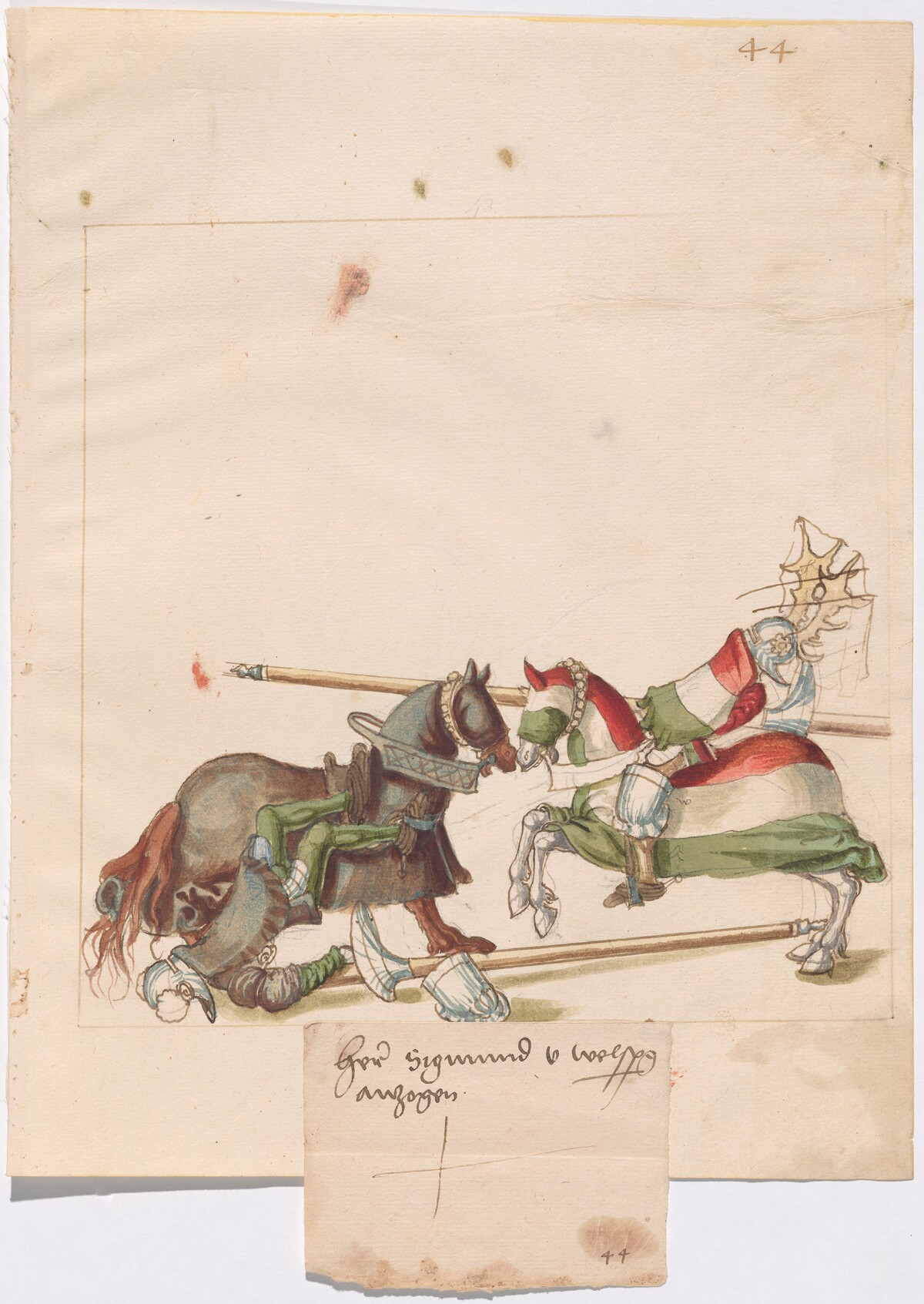 Mock Joust of War with Fixed Shields by German 16th Century