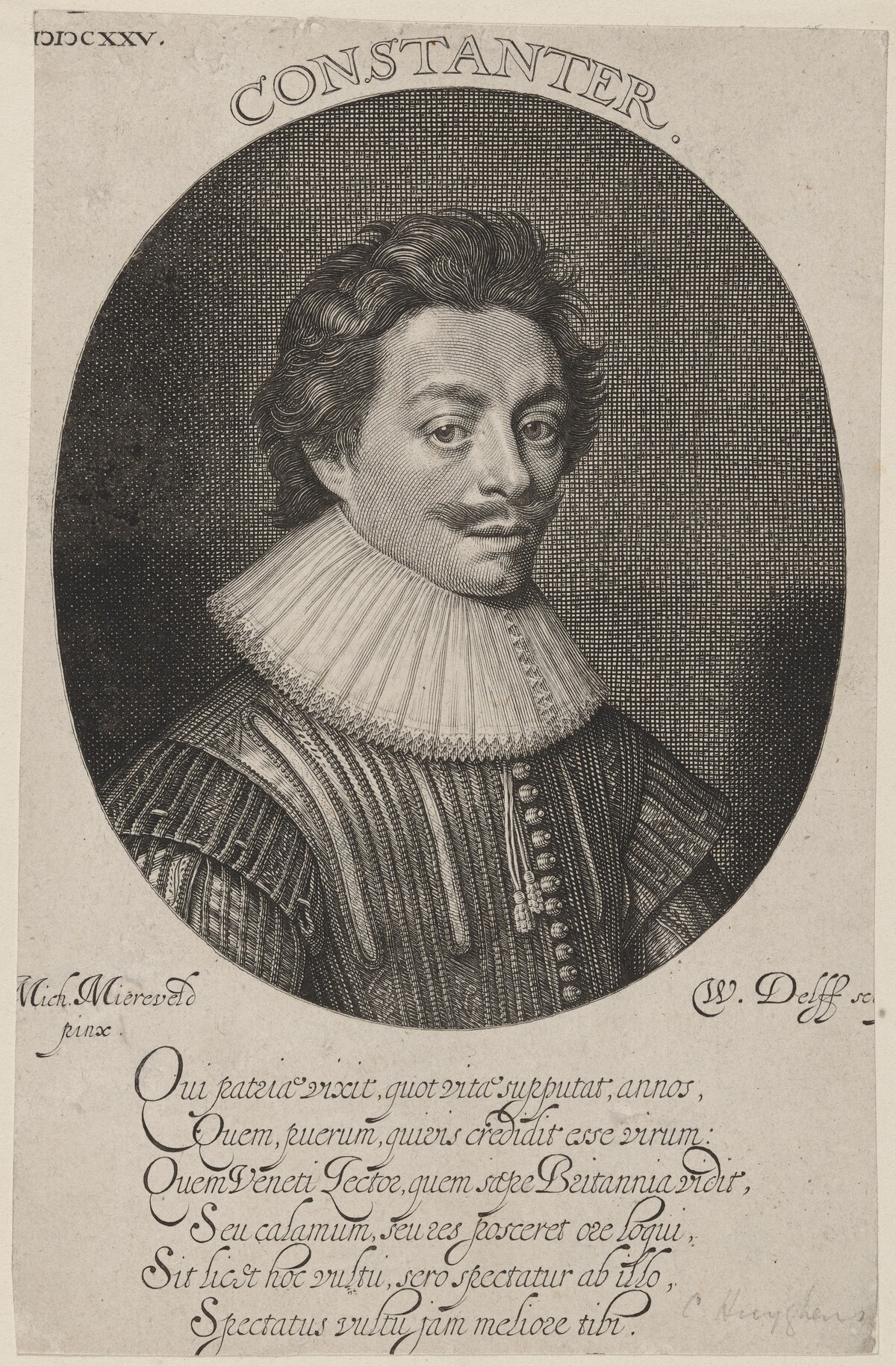 Constantin Huygens by Willem Jacobsz Delff after Michiel van Miereveld