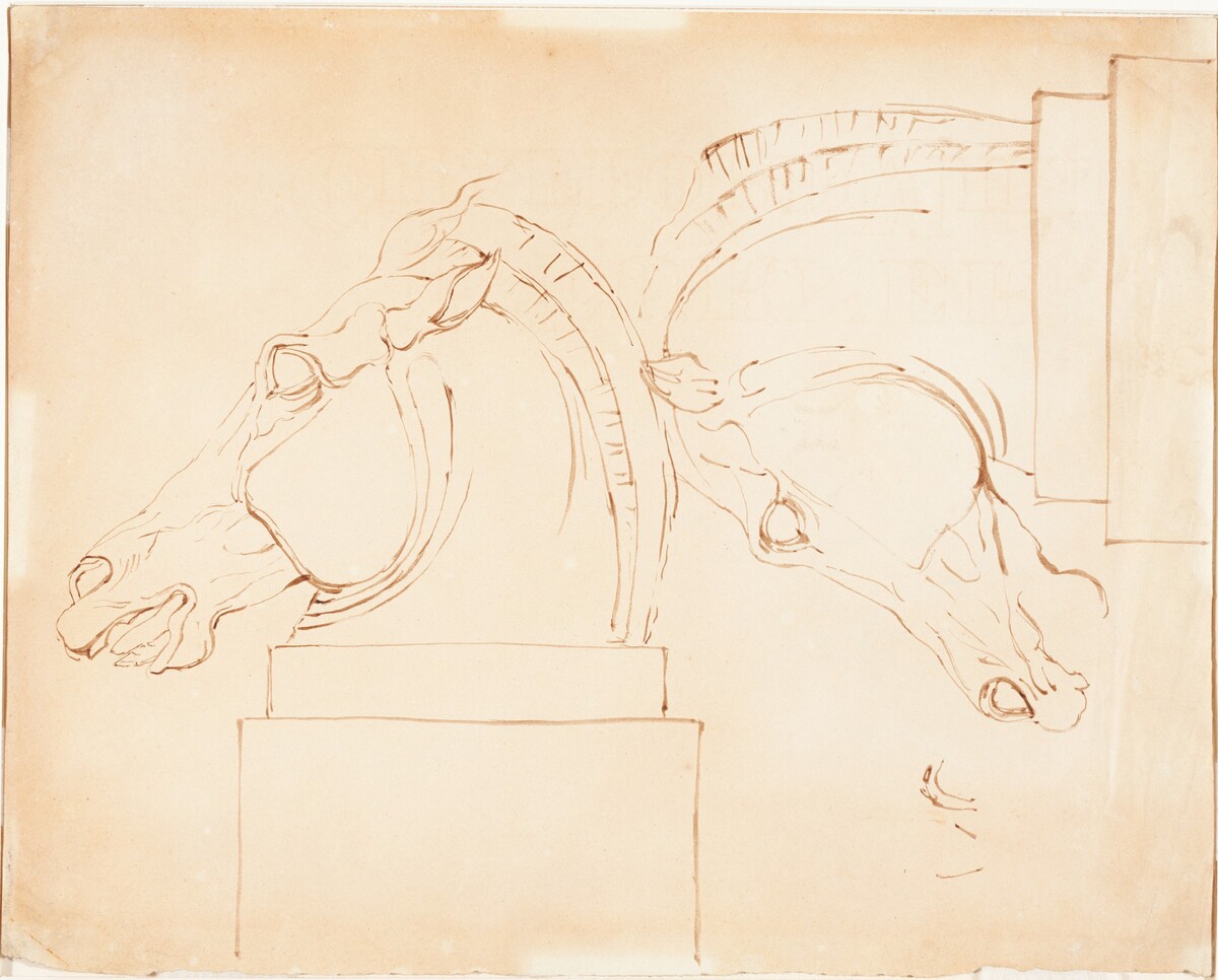 The Horse of Selene from the Elgin Marbles [recto] by William Etty