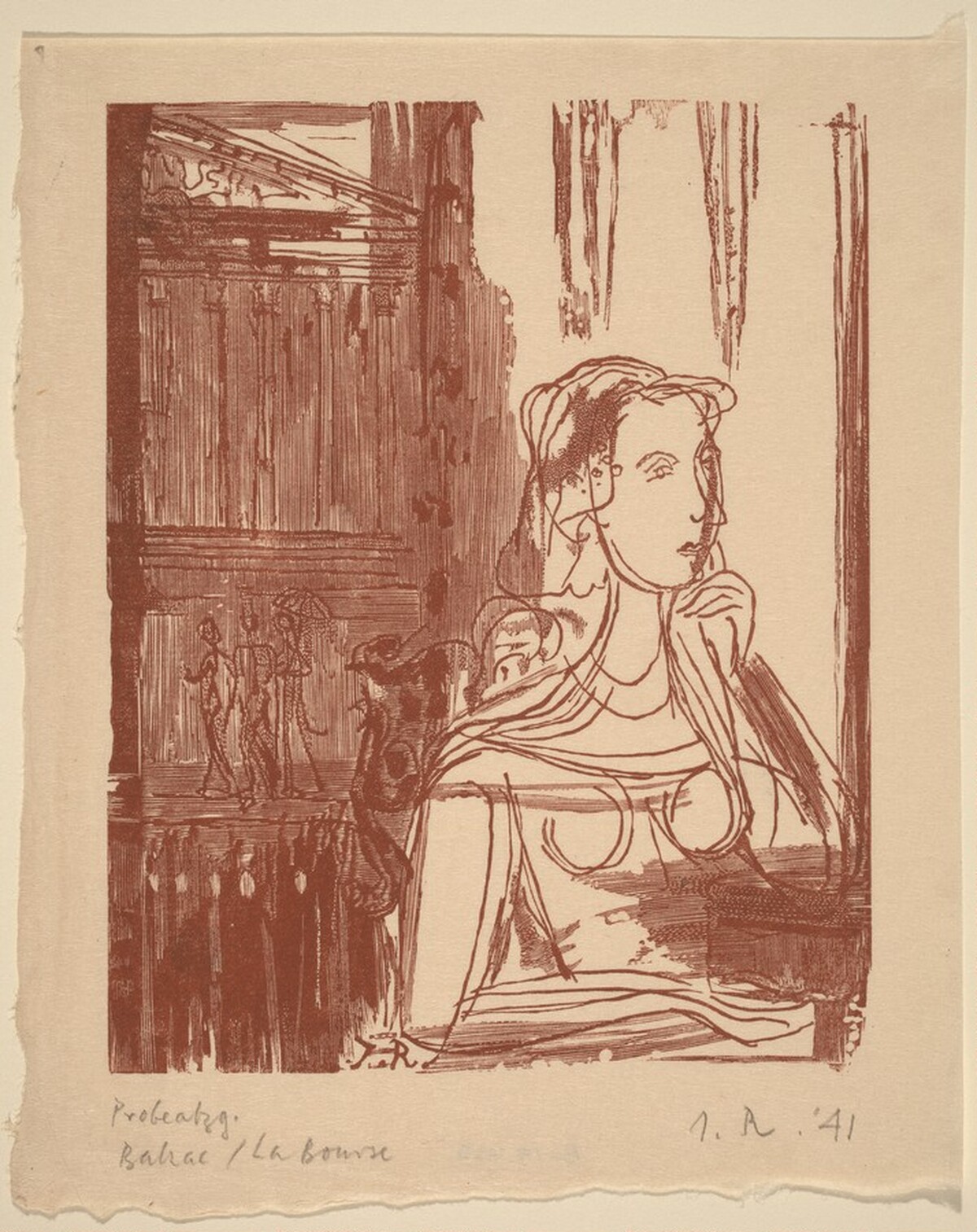Illustration to Balzac, "La Bourse" by Imre Reiner