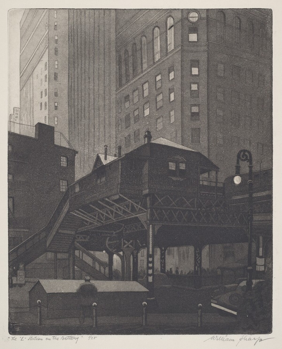 The "L" Station on the Battery by William Sharp