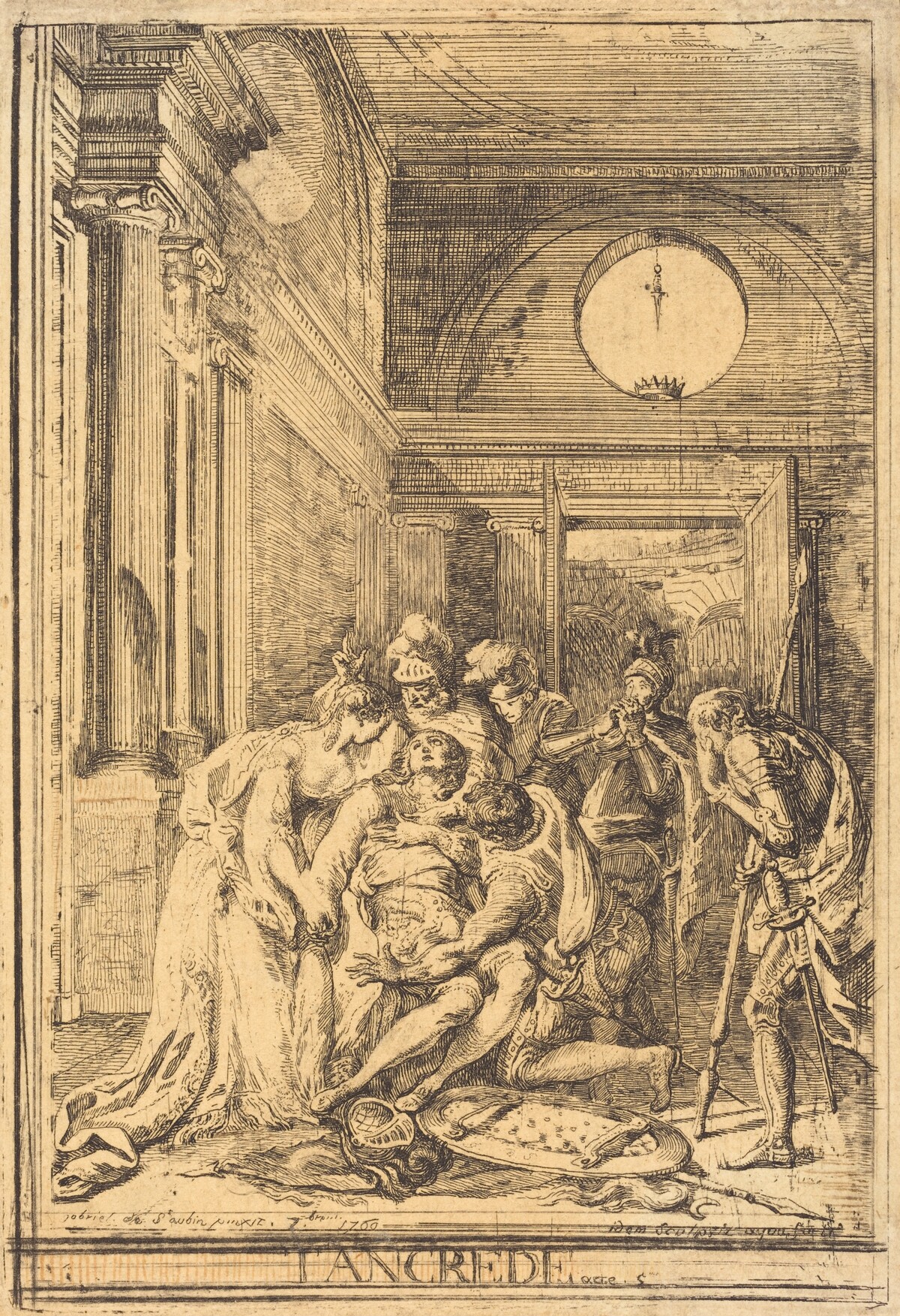The Death of Tancred by Gabriel Jacques de Saint-Aubin