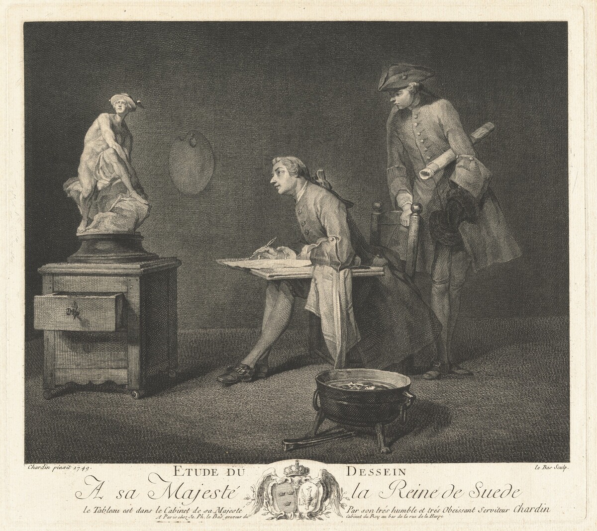 Etude du dessin (The Drawing Lesson) by Jacques-Philippe Le Bas after Jean Siméon Chardin