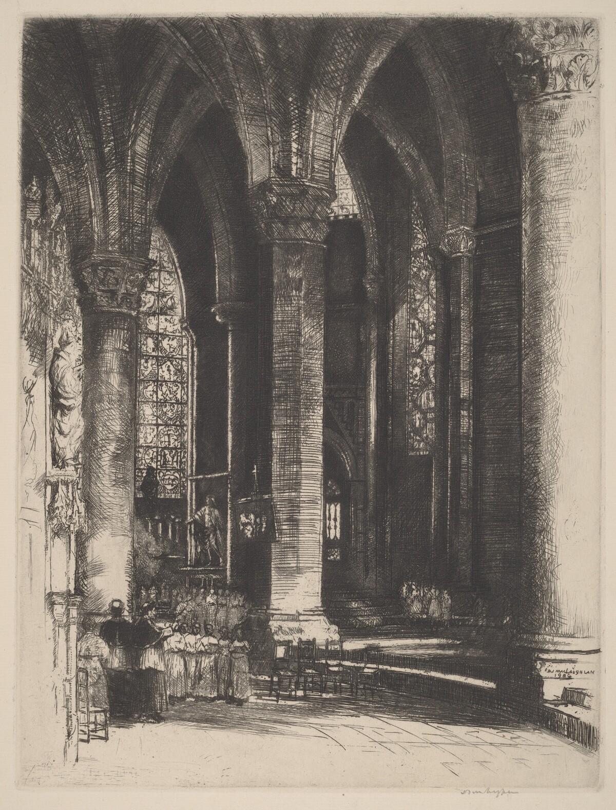 Interior of Chartres by Donald Shaw MacLaughlan