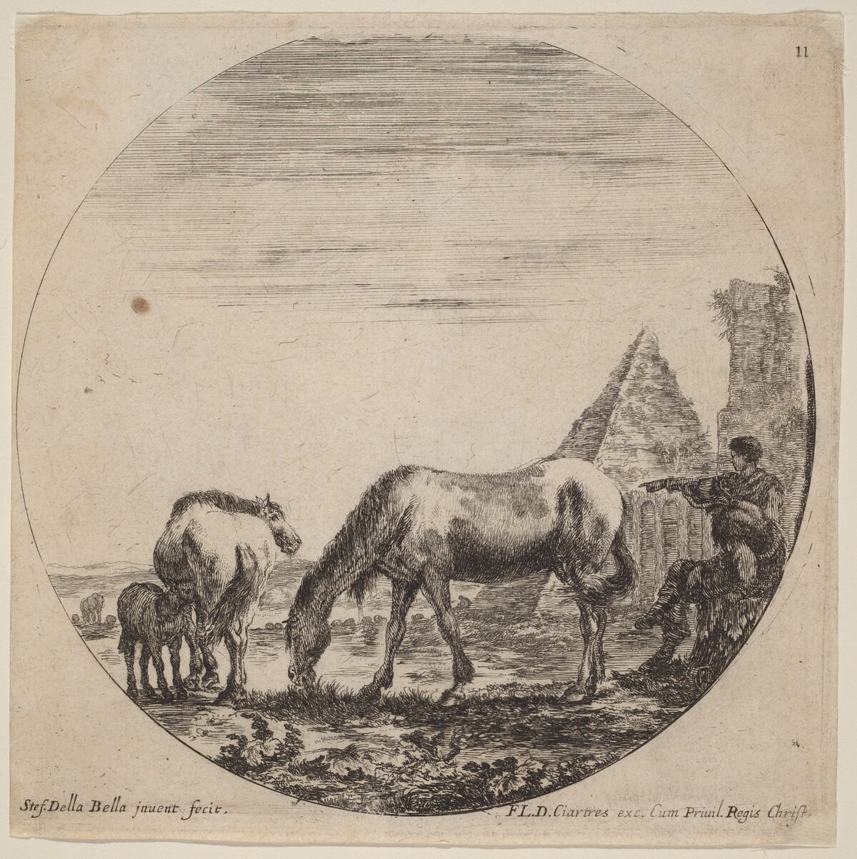 Pyramid of Caius Cestius by Stefano Della Bella