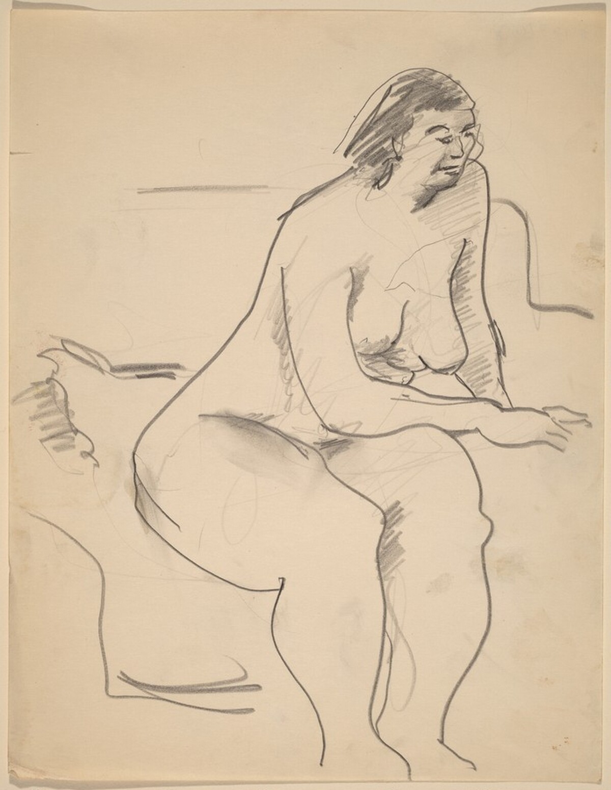 Seated Nude Leaning to the Right, Arm Resting on Thigh by Mark Rothko