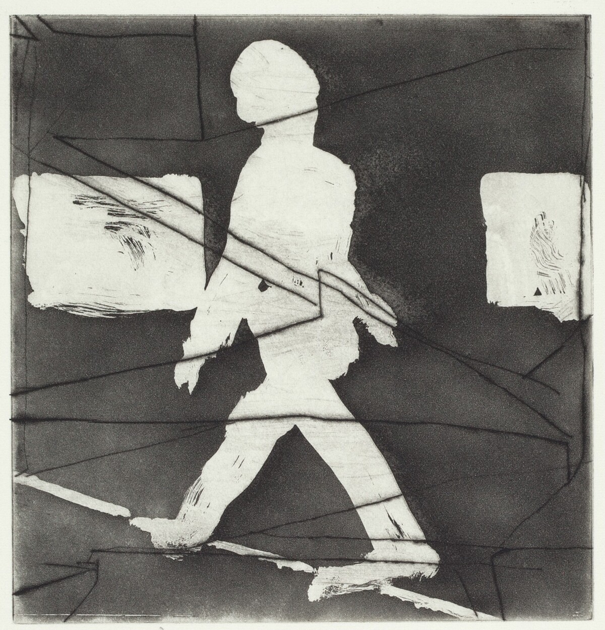 Walking Figure with Drypoint by Richard Diebenkorn