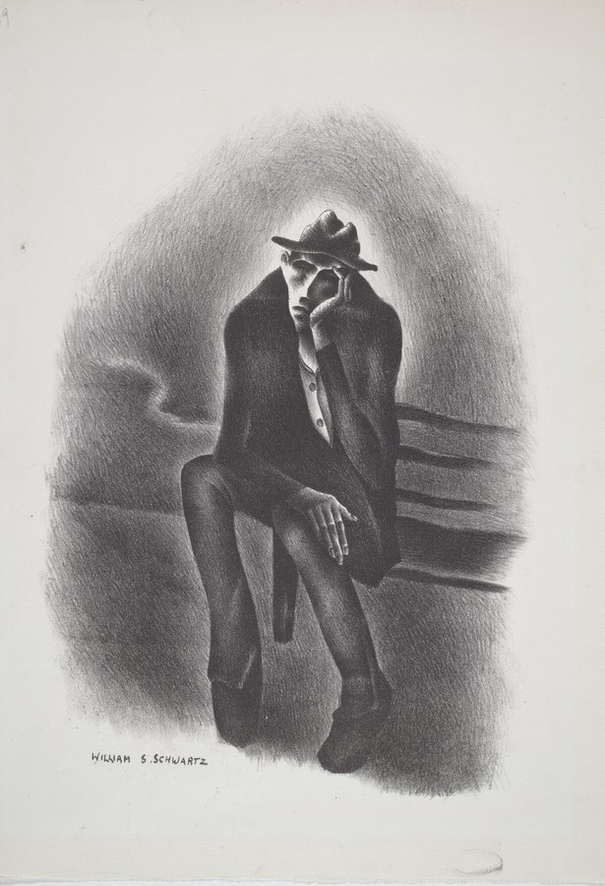 Man on a Park Bench by William Samuel Schwartz