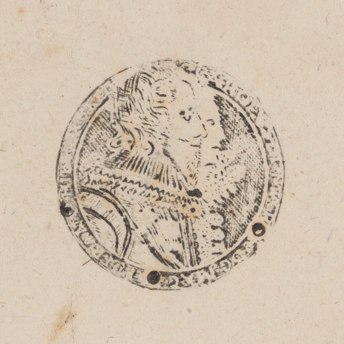 Charles I and Henrietta Maria Facing to the Right [left half] by Style of Simon de Passe