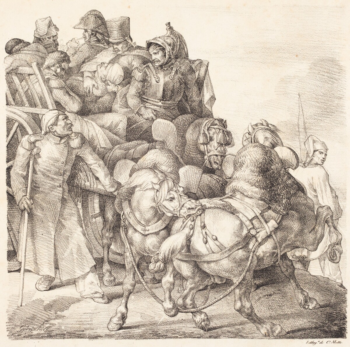 Cart Filled with Wounded Soldiers (Chariot charge de soldats blesses) by Théodore Gericault