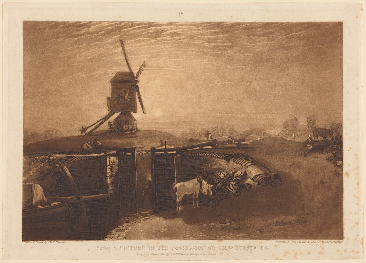 Windmill and Lock by Joseph Mallord William Turner and William Say