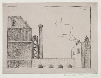 Untitled (Skyline With Woman on Stairs)