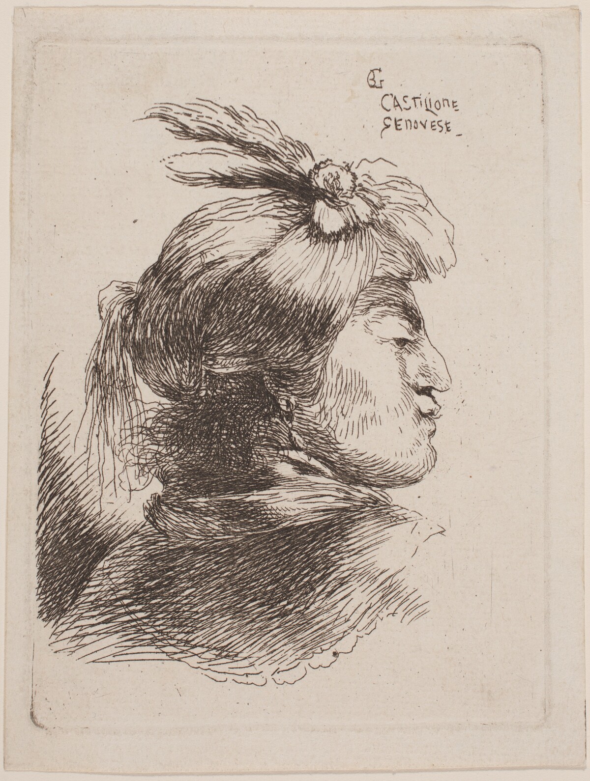 Small Oriental Head by Giovanni Benedetto Castiglione