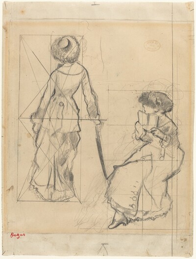 Study for "Mary Cassatt at the Louvre" [recto]