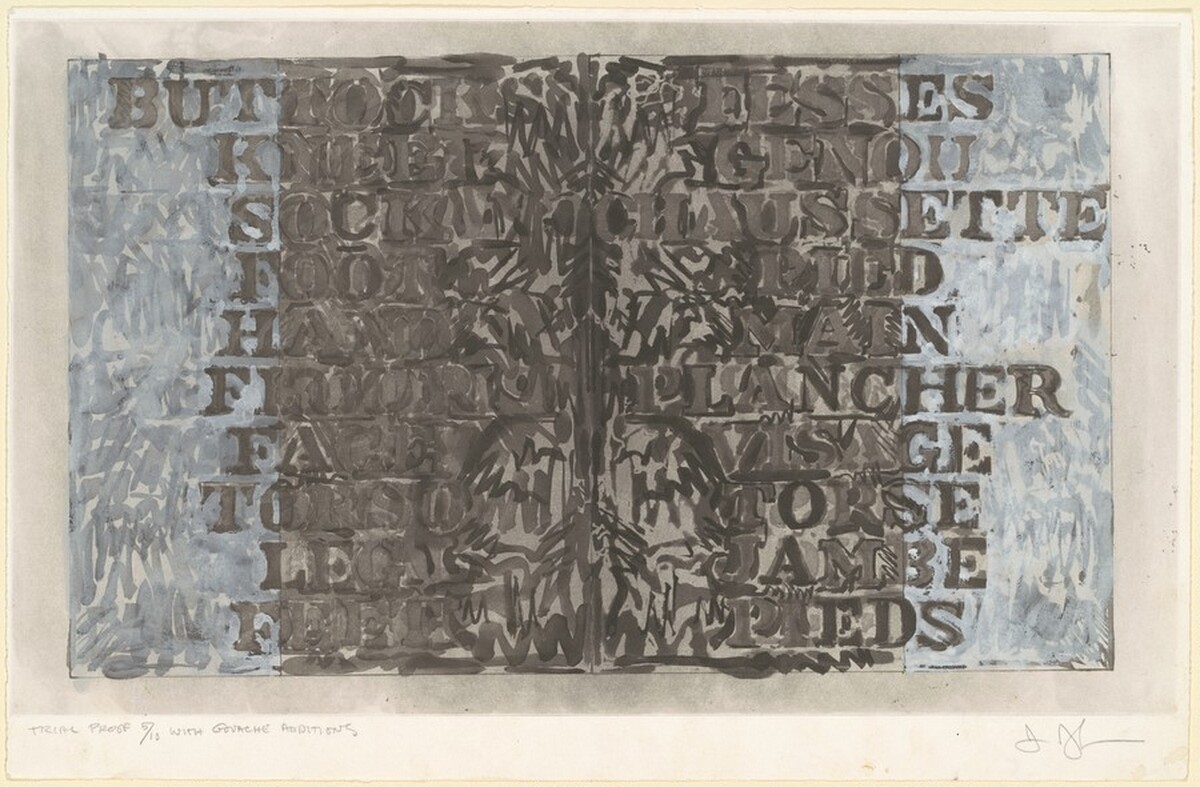 Words [trial proof 5] by Jasper Johns