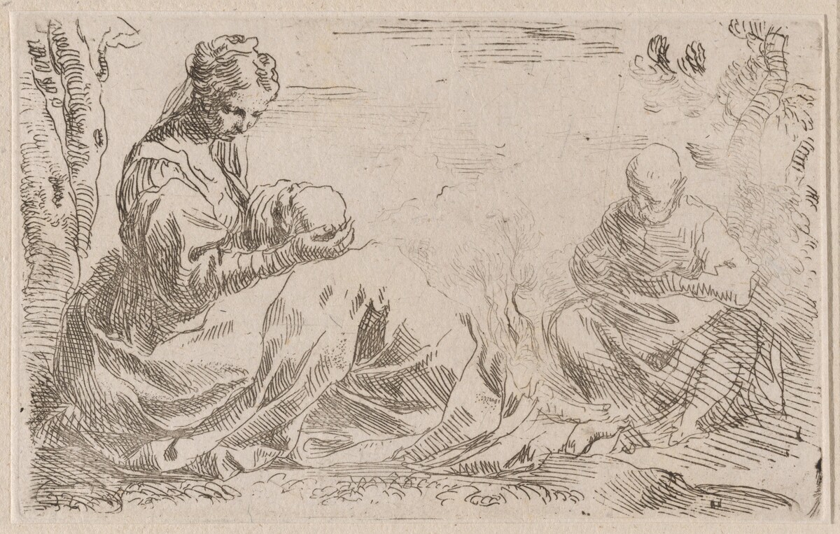 Rest on the Flight into Egypt by Simone Cantarini