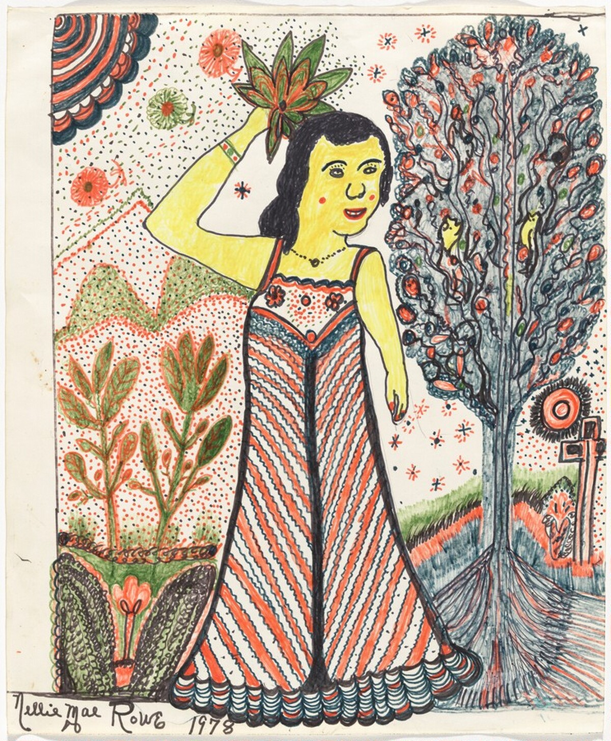 Judith Wearing a Party Dress by Nellie Mae Rowe