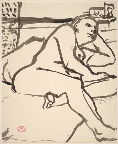 Untitled [nude reclining on her left side]