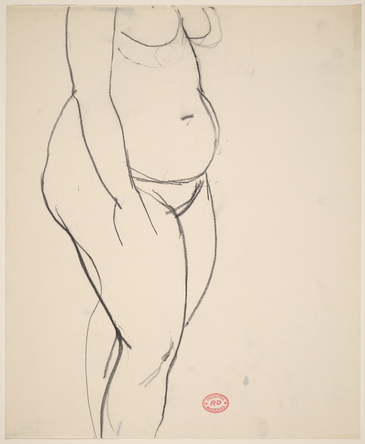 Untitled [standing female nude: chest to shin] by Richard Diebenkorn