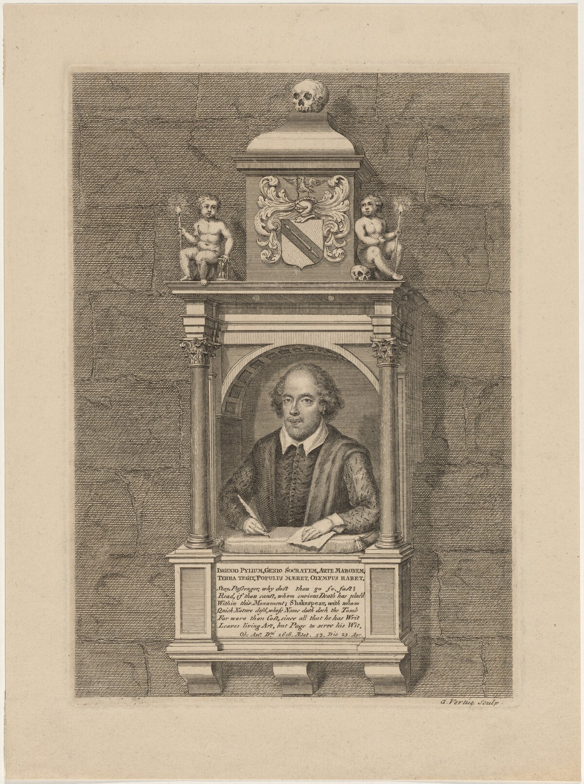 Shakespeare Monument in Church at Stratford-on-Avon by George Vertue