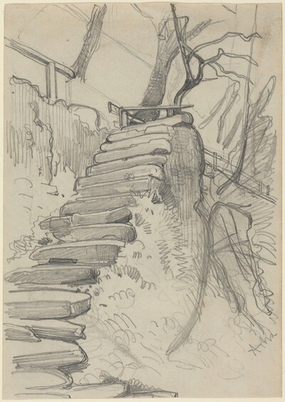 Flight of Stone Steps in a Garden