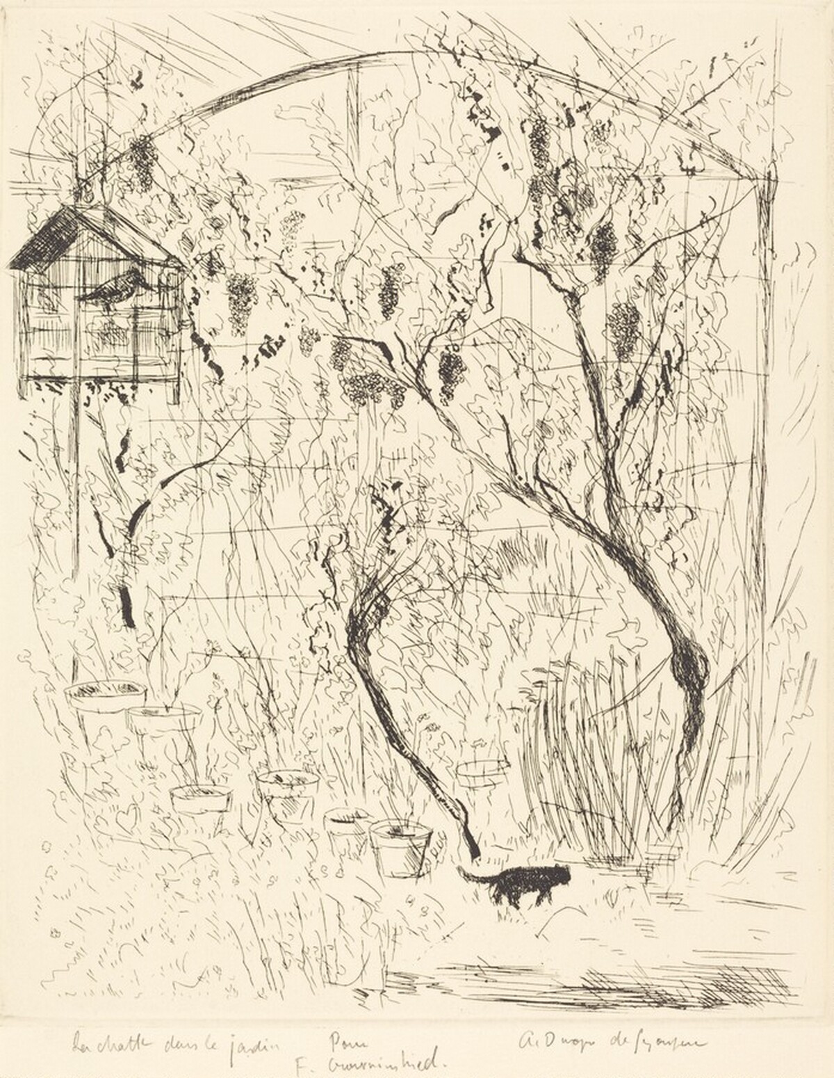 La chatte dans le jardin by André Dunoyer de Segonzac