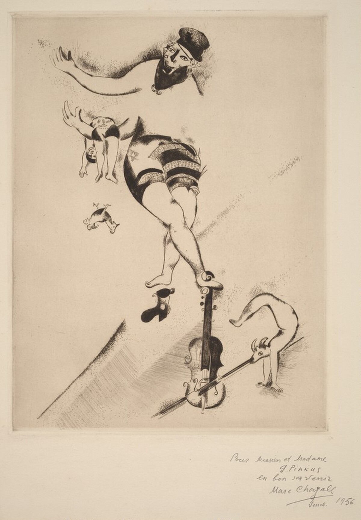 Acrobat with a Violin by Marc Chagall