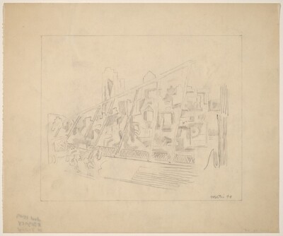 Drawing for Etching on Brooklyn Bridge